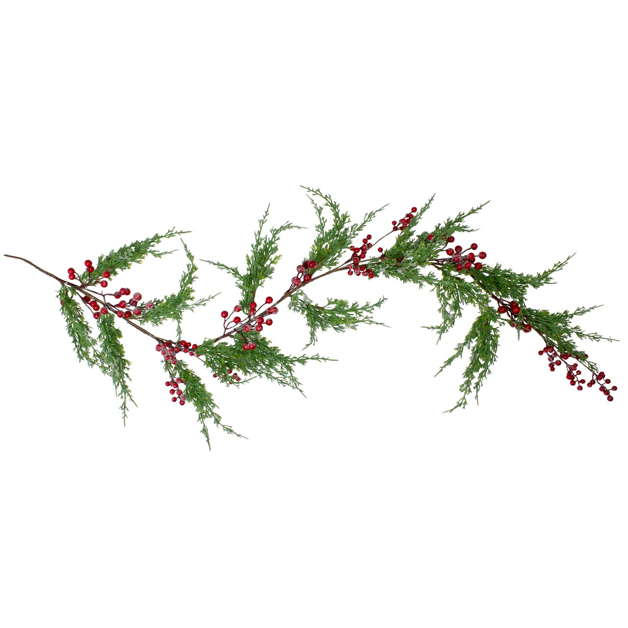 Northlight Real Touch™️ Iced Berries and Pine Artificial Christmas Garland - 5' x 10" - Unlit